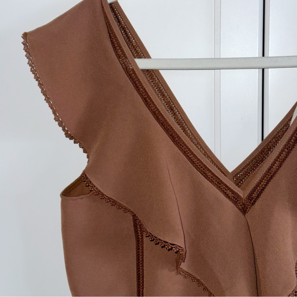 Sezane Brown Ruffle Blouse - Picture 7 of 11